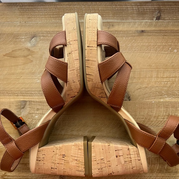 New Paul Green Tina Women's Wedge Sandal in Cognac Size 7 - Picture 7 of 11